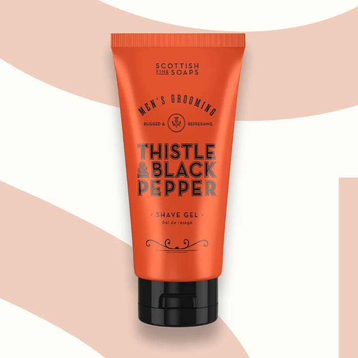 Thistle & Black Pepper Shave Gel 150ml for wholesale by Scottish Fine Soaps