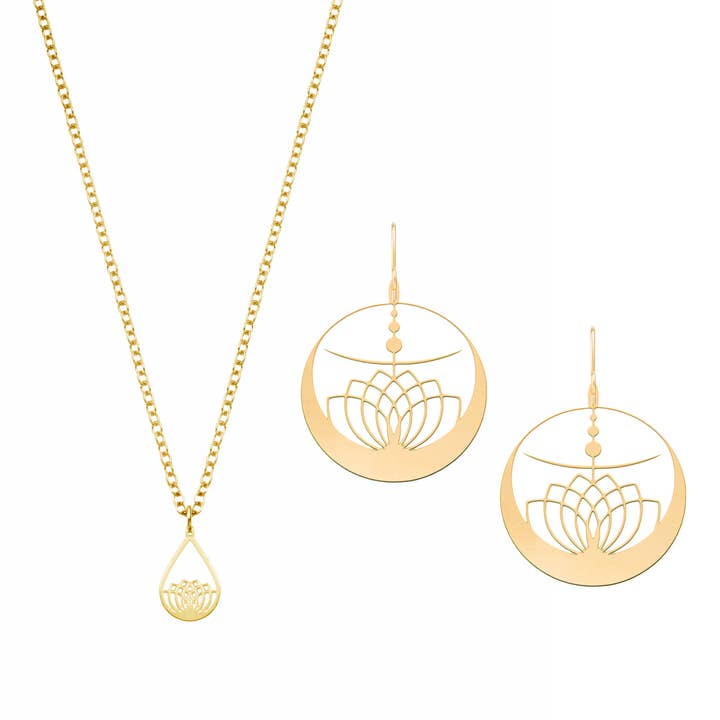 Gioielli a Forma di Fiore di Loto - Set Regalo Gioielli Loto per la vendita all'ingrosso da parte di Rael Cohen