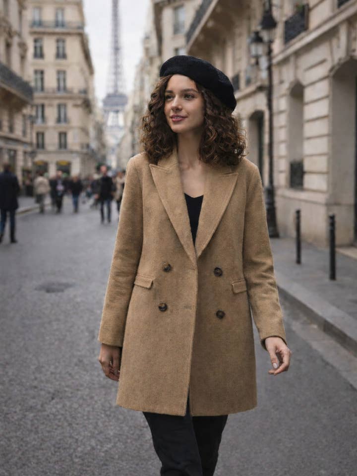 Manteau en Laine Élégant pour la vente par Amy & Clo Invogue