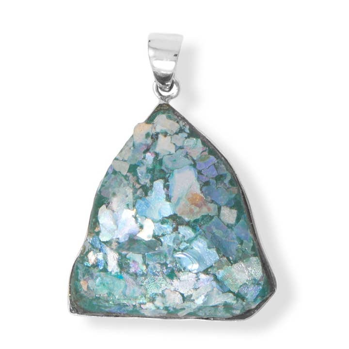 Freeform Ancient Roman Glass Shard Pendant for wholesale by Silver Stars Collection