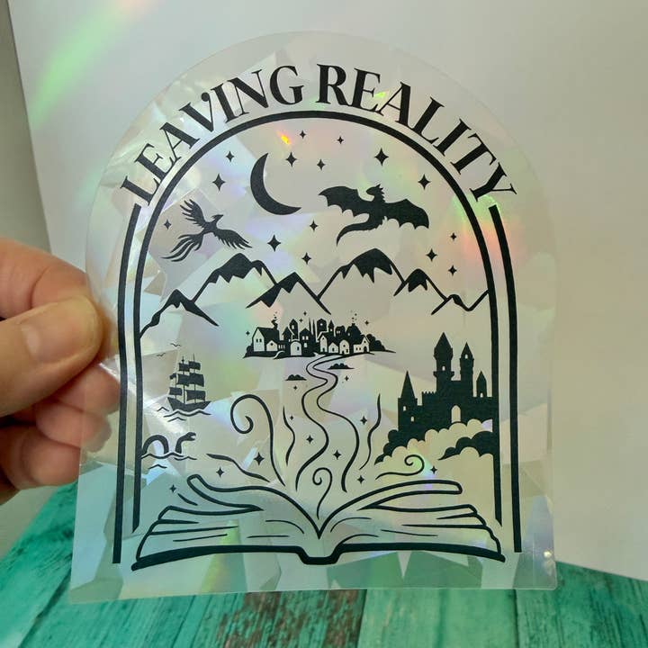 zoo&roo - Wholesale Suncatcher - Leaving Reality Bookish Prism Suncatcher Window Decal4