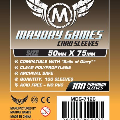 Mayday Games – wholesale Card game – Custom Card Sleeves - Sails of Glory Sized - Pack of 100