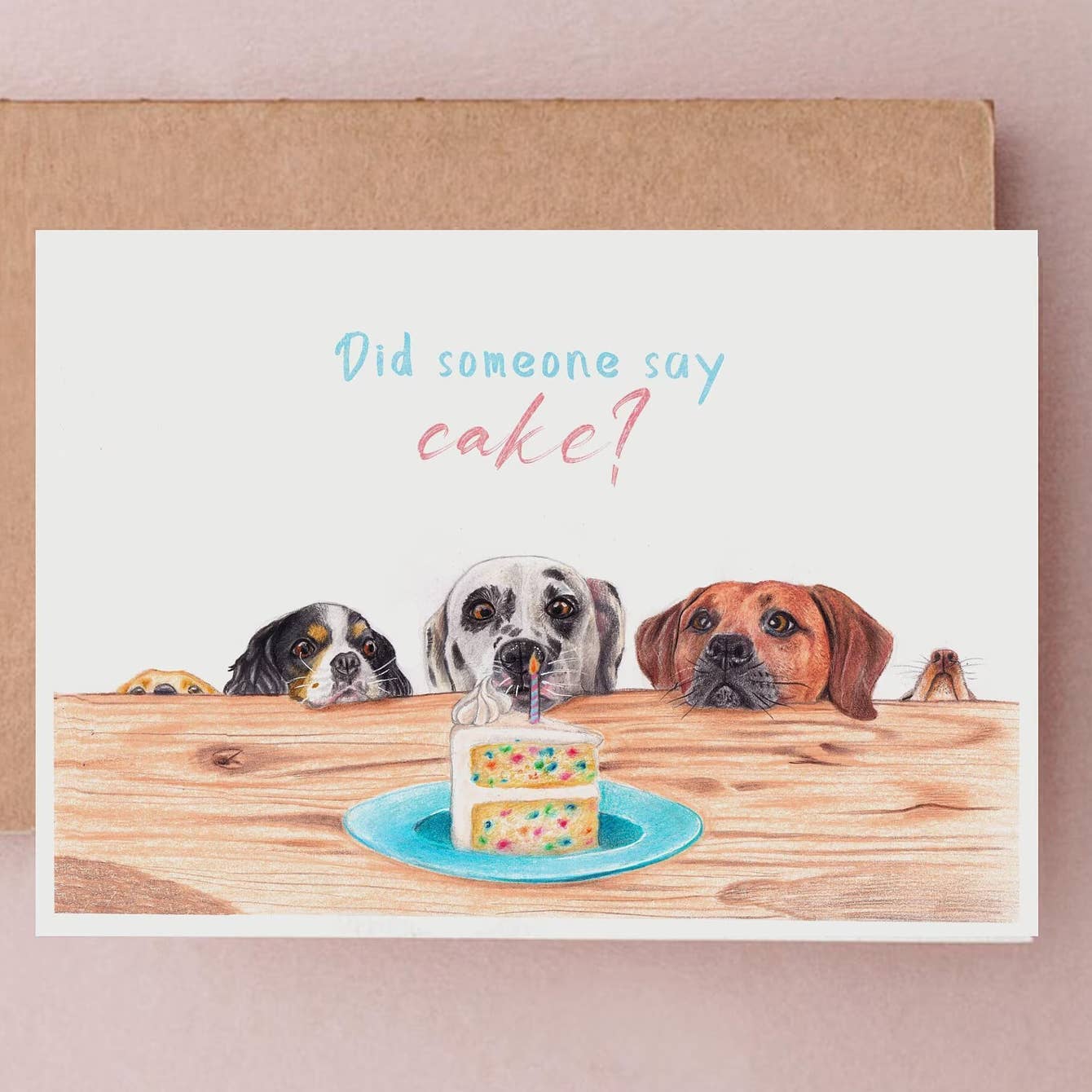 Beth Goodwin Designs - Vendita all'ingrosso Biglietti di auguri - Torta di compleanno e biglietto per cani | Dalmatian Spaniel Labrador Puppy1