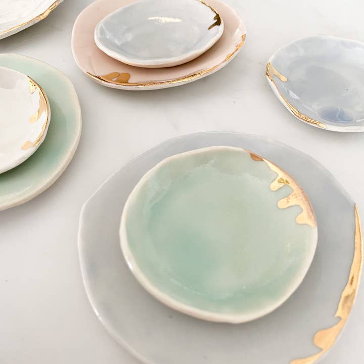 Michelle Barrett Ceramics - Wholesale Jewelry Dish - Mint Mini Ring Dish