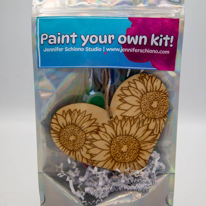 Jennifer Schiano Studio - Wholesale DIY Craft Kit - Paint Your Own Kit: Floral Heart Hangers3