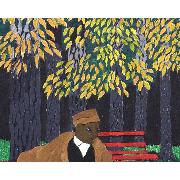 Rock Paper Scissors Wall Art - Venta al por mayor Ilustración - Hombre en un banco de parque | Ardilla blanca | Arte popular estadounidense | Horace Pippin | Arte negro americano | Artista afroamericano | Arte de pared forastero4