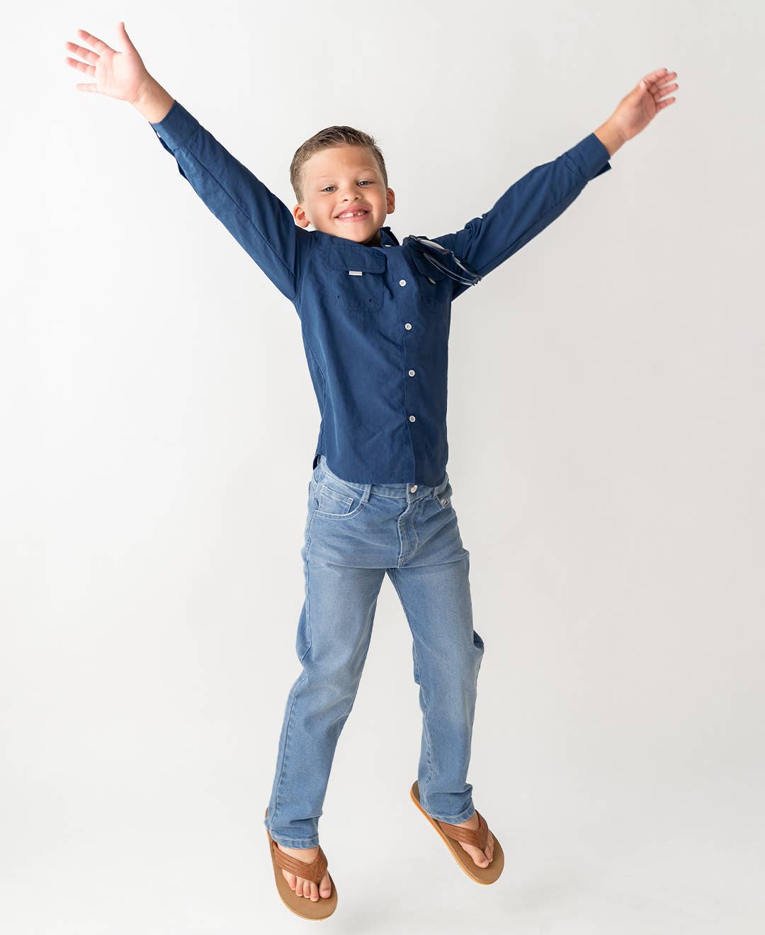 Blue Boys Light Wash Denim Jeans for wholesale on Faire1