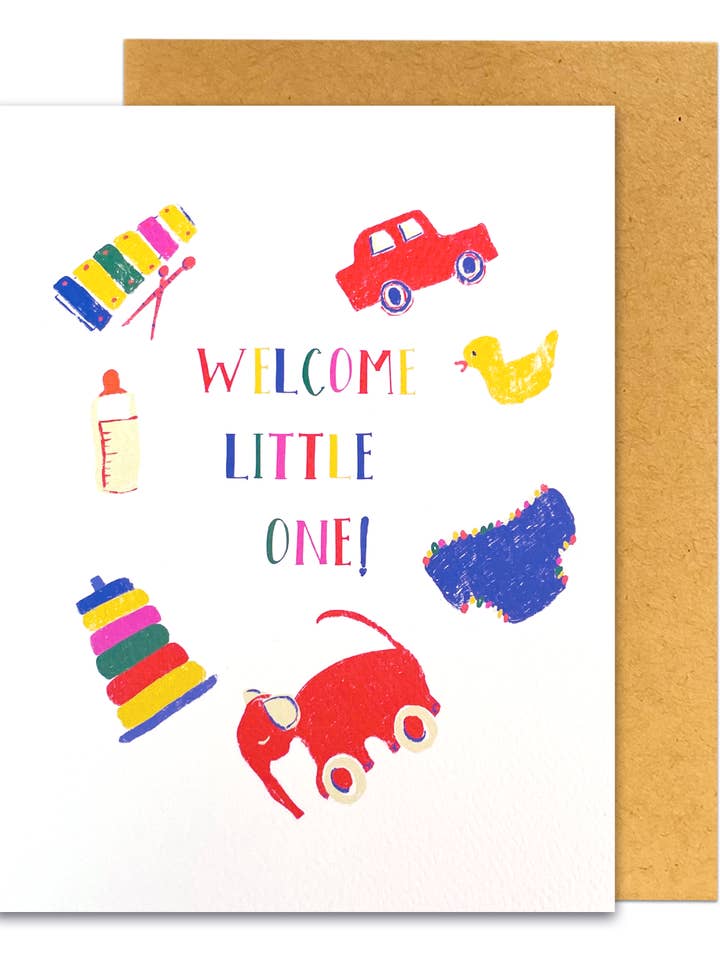 Baby! Welcome little one (blank inside) for wholesale by LadooLadoo