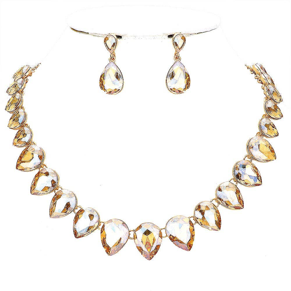 Diacly - Wholesale Jewelry Set - Pear Connection Crystal Necklace Set3