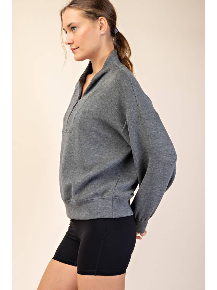 Rae Mode - Wholesale Jacket - Women's - MODAL SCUBA LUXE HALF ZIP JACKET48