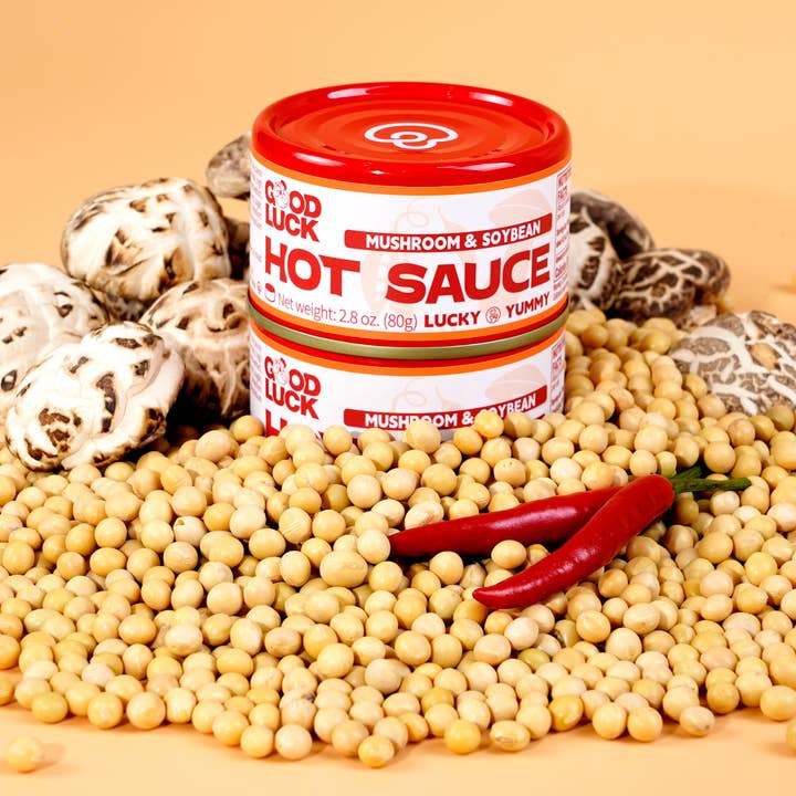 GOODLUCKHOTSAUCE - Wholesale Hot sauce - GOOD LUCK HOT SAUCE Mushroom Fresh Pepper&Soybean Mix 6 Cans2