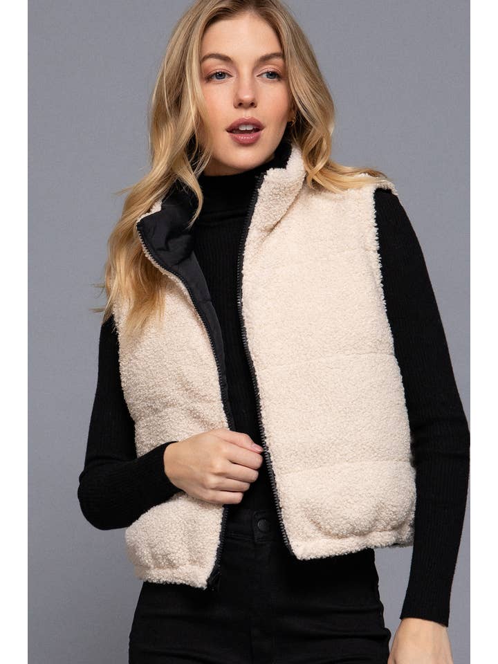 Active Basic | Active USA - Wholesale Outerwear Vest - Women's - Reversible Fur Padding Vest