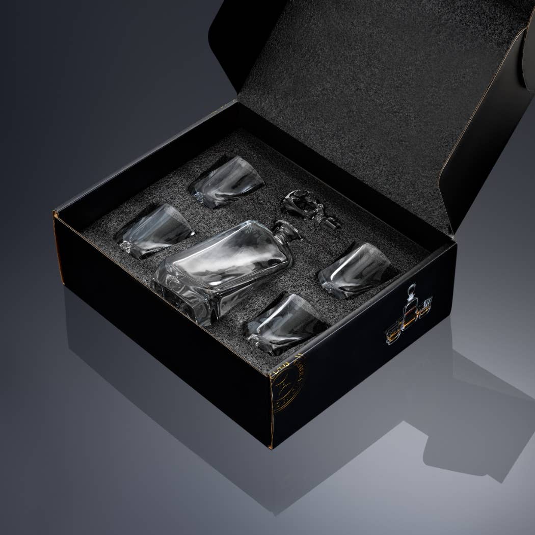 JoyJolt - Wholesale Decanter - Aurora Crystal 5-piece Decanter Set4