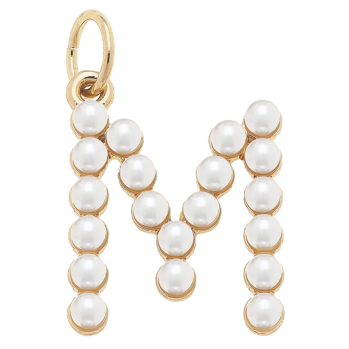 Canvas Style - Wholesale Individual Charm/Pendant - Pearl-Studded Letter Charm in Ivory20