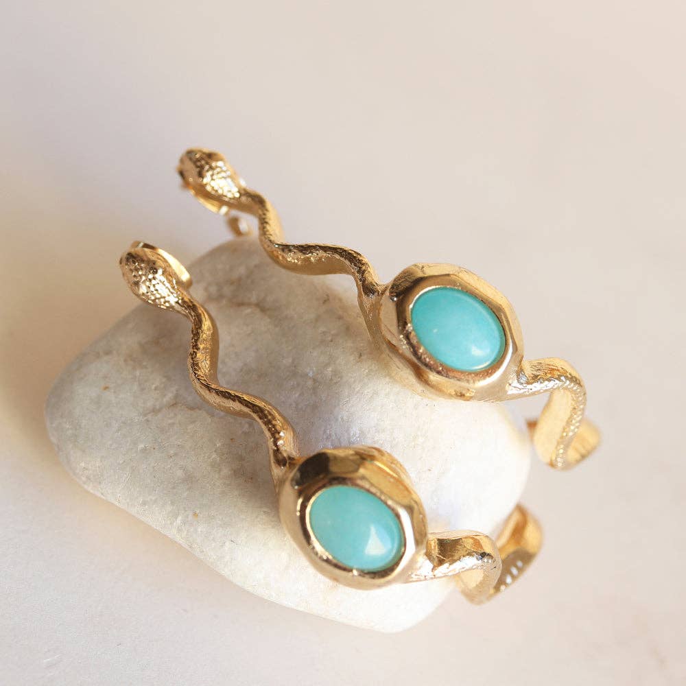 ÉMOLO - Wholesale Hoop Earrings - Women's gold earrings SNAKE0