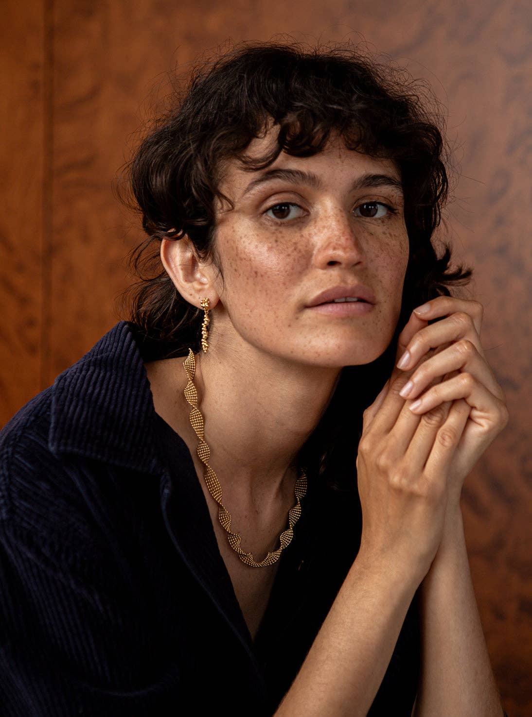 Gold Deia earrings for wholesale on Faire3