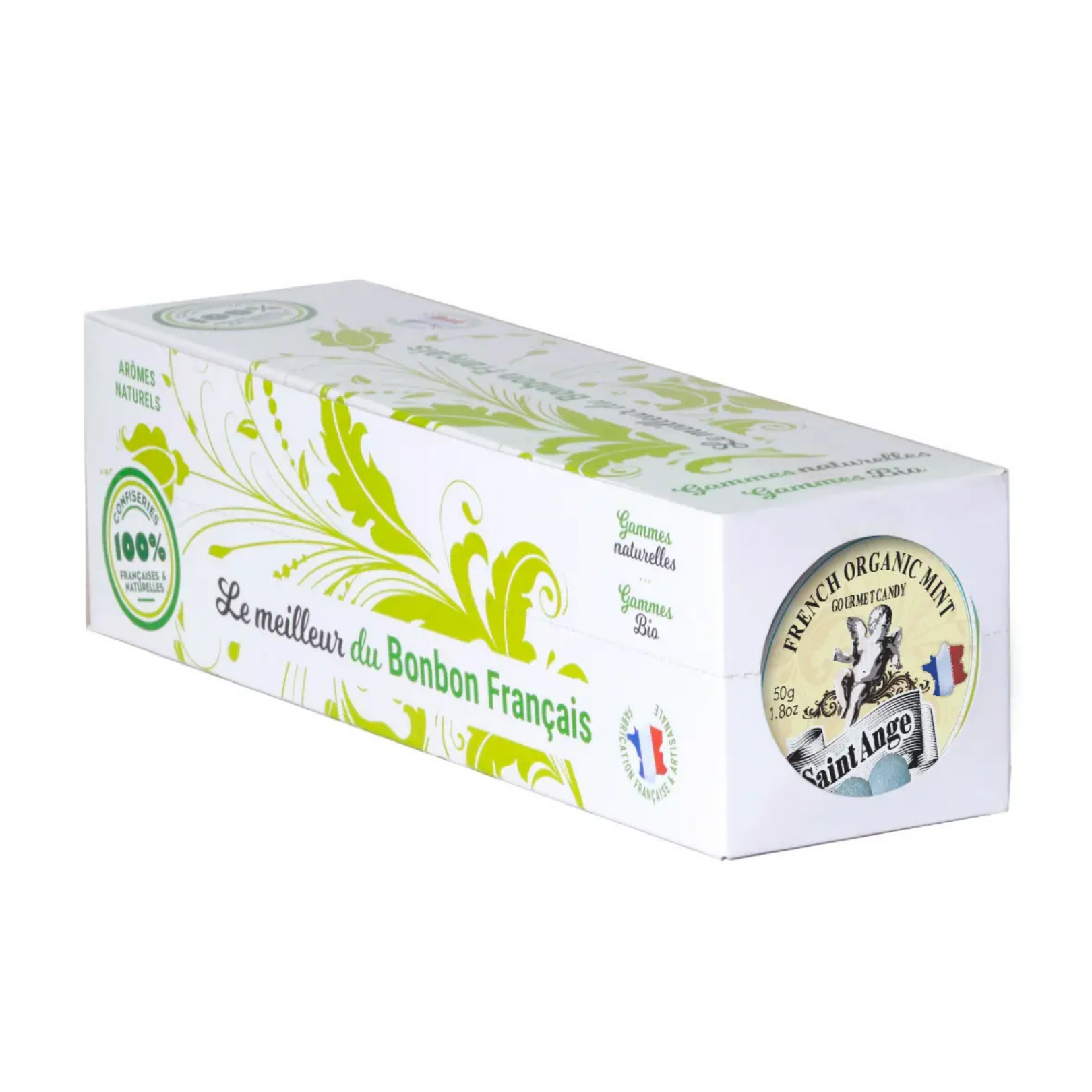 Bonbon USA France - Wholesale Hard Candy - Saint Ange Organic Fresh Mint - French Gourmet Candy Tin3