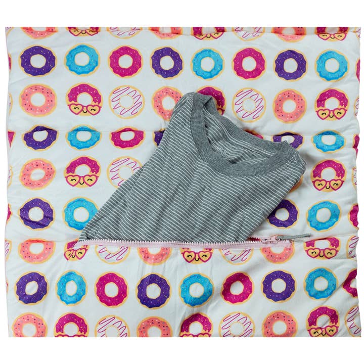 Mimish - Wholesale Sleeping Bag - Kids - Sleep-n-Pack: Packable Little Kid's Sleeping Bag & Backpack, Cozy Mink, Donuts13
