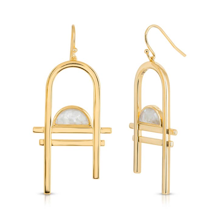 Carlyle Earrings - Mother of Pearl for wholesale by Glamrocks Jewelry