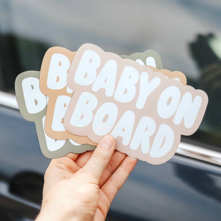 Aesthetic Baby On Board Car Magnet Decal Gift Idea for wholesale by The Sticker Shop