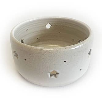 White ceramic candle holders for wholesale by Benicek