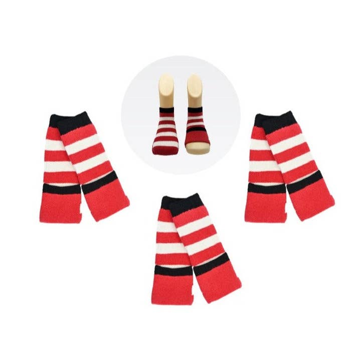 Calcetines antideslizantes sin costuras para niños - Pack de 3 - Rojo y blanco para venta al por mayor de Peekaboo Socks