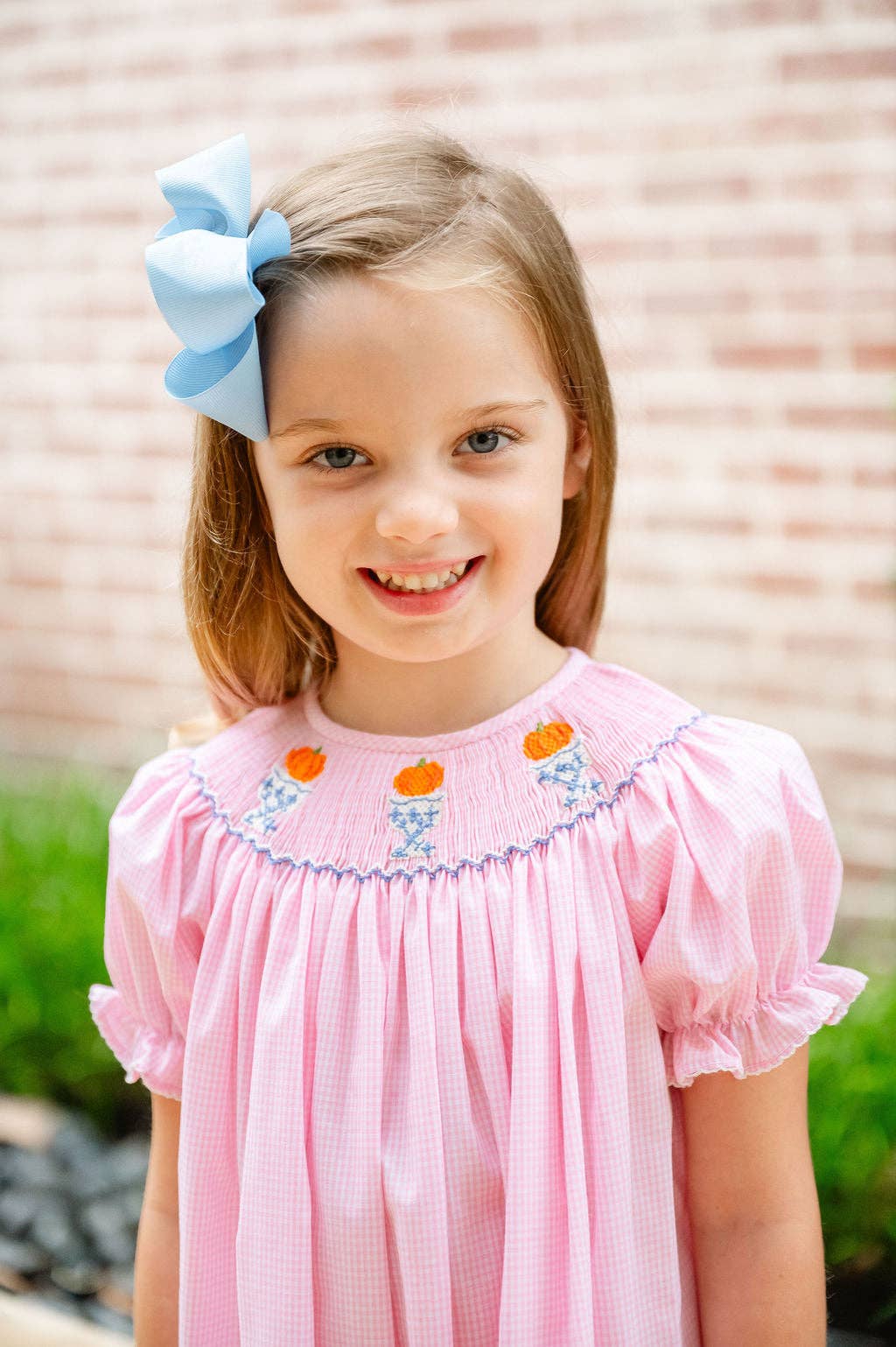 Ruth and Ralph - Wholesale Dress - Kids - Pumpkins Smocked Helen Dress1
