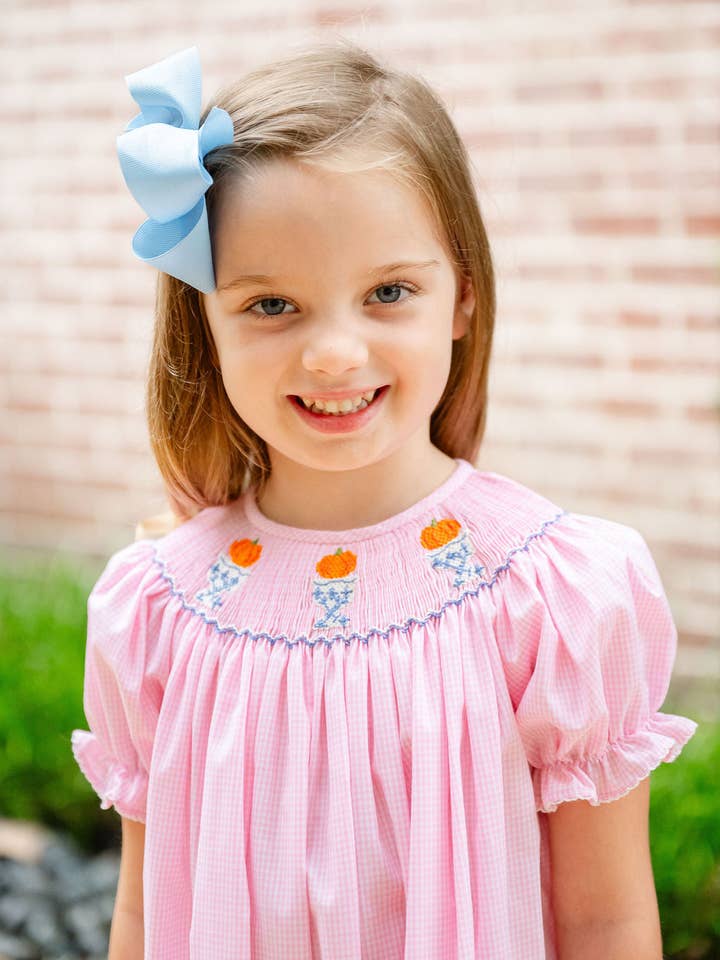 Ruth and Ralph - Wholesale Dress - Kids - Pumpkins Smocked Helen Dress1