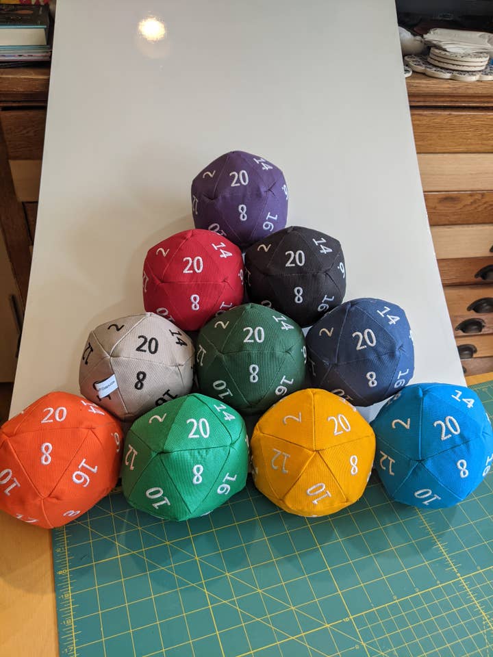 Small D20 Canvas Pillow for wholesale by Saving Throw Pillows