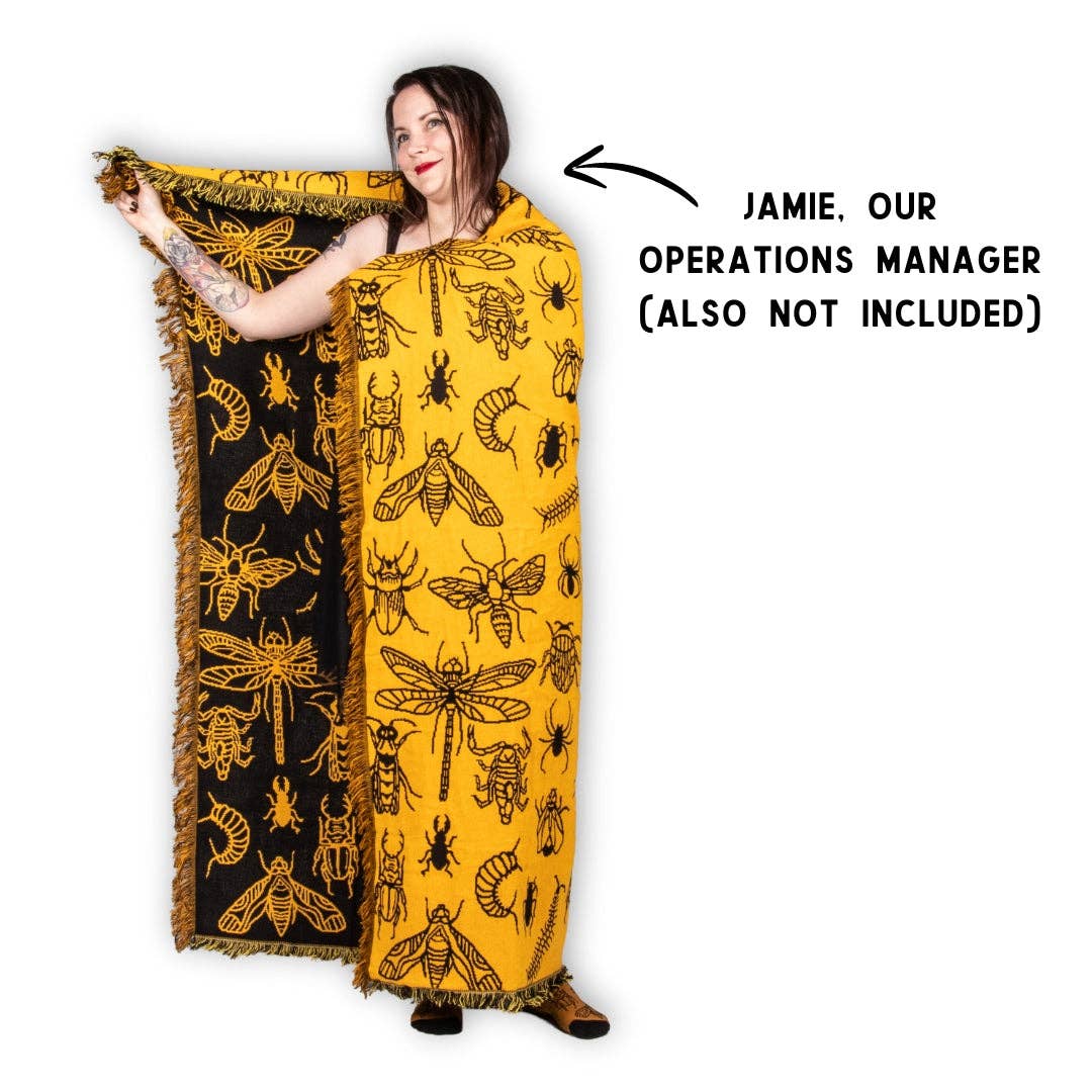 FootClothes LLC - Wholesale Throw Blanket - Creepy Crawlies Reversible Woven Blanket3