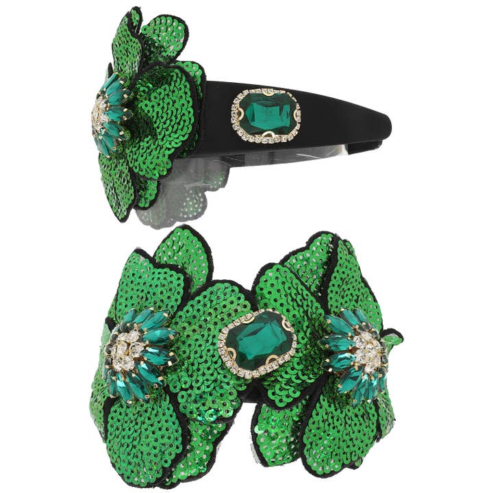 SP Sophia Collection - Wholesale Fashion Headband - Women's - Ornate Crystal Sequin Embellished Headband