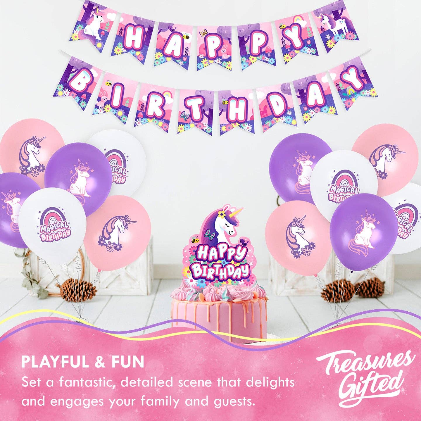 Treasures Gifted - Wholesale Balloon - Unicorn Balloons - 12pk - Rainbow Unicorn Party Supplies3