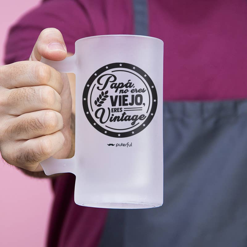Puterful – Copo/caneca de cerveja por atacado – Caneca de cerveja 500ml - Pai não és velho2