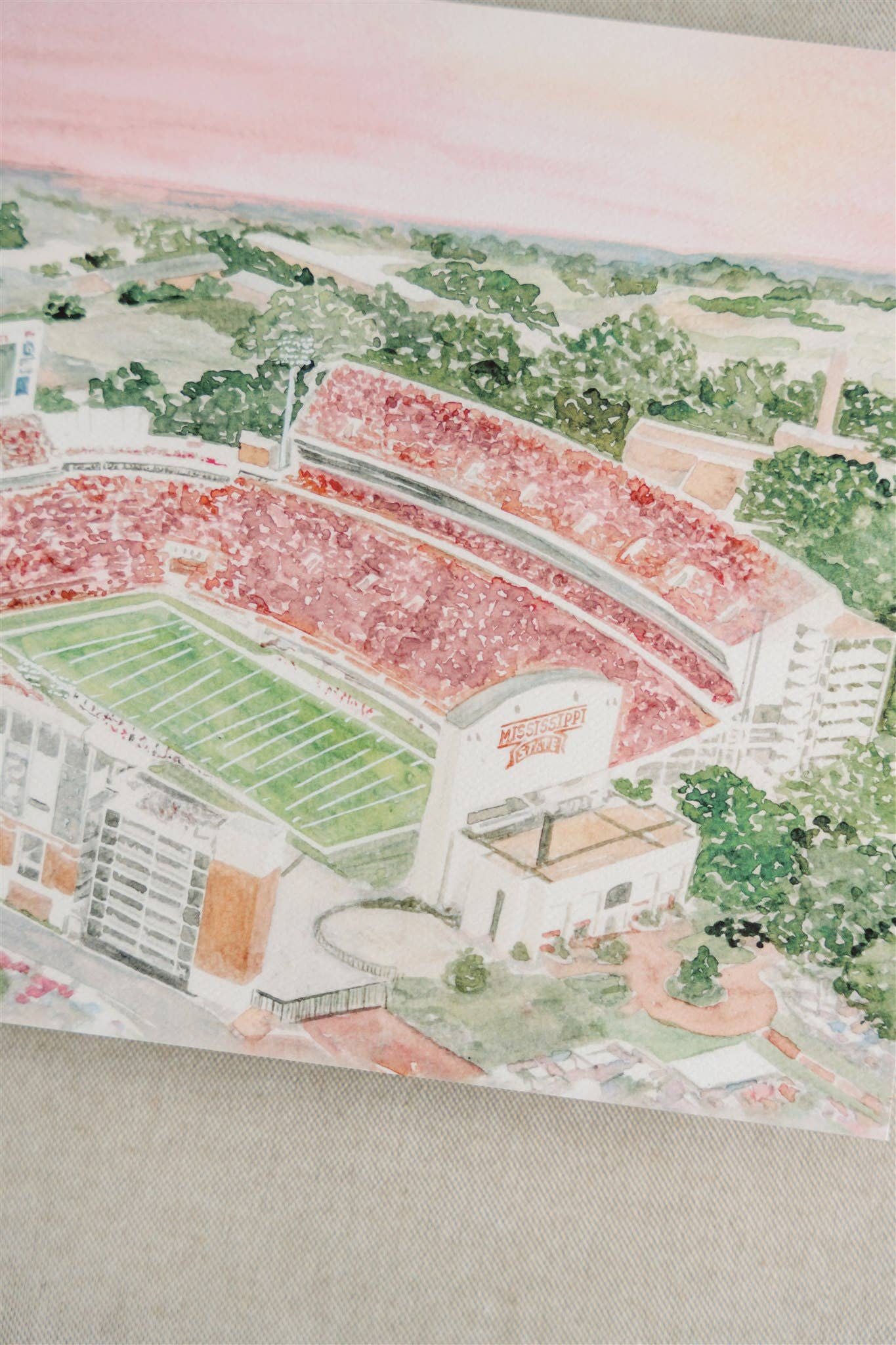 Gracefully Made Art - Wholesale Art Print - Licensed Mississippi State Aerial Stadium Art Print2