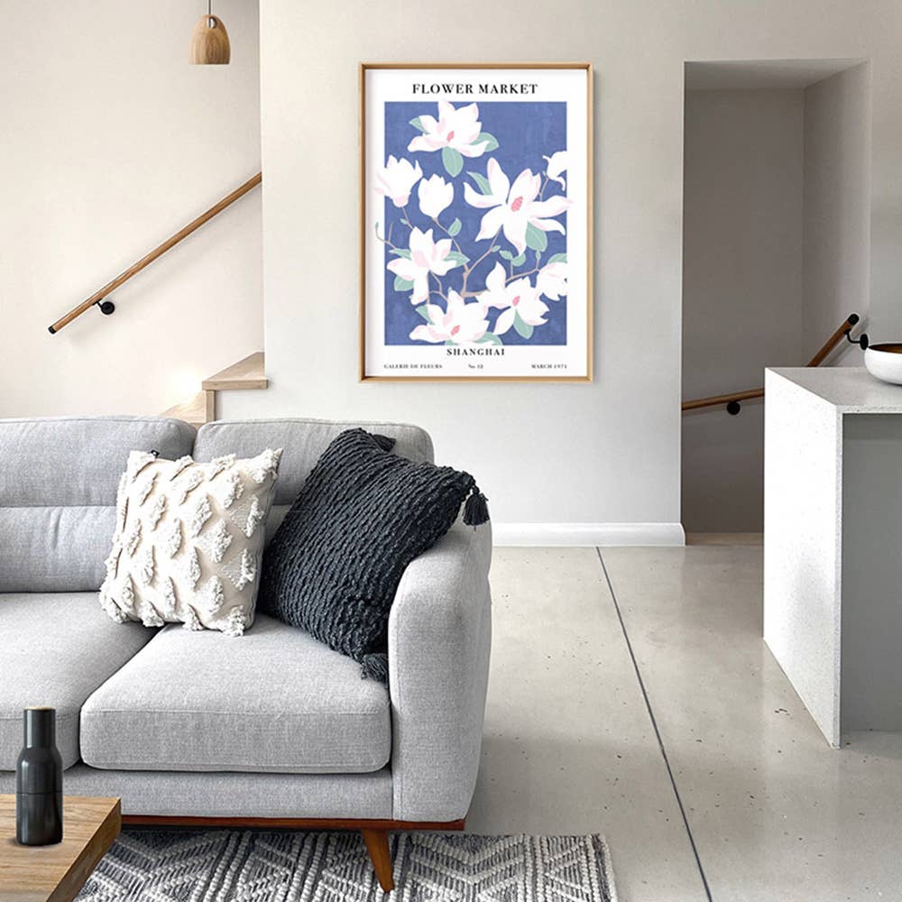 PRINT AND PROPER – Impressão artística por atacado – Flower Market Wall Art Xangai. Poster Magnólias Vintage1