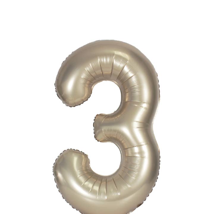 THE BALLOON HUB - Wholesale Balloon - DecoChamp Champagne Gold Foil Number Balloons (0 to 9) - 34 in.3