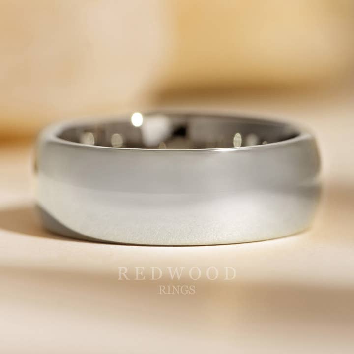 Silver Tungsten Ring, Polished Finish - 8MM for wholesale by Redwood Rings