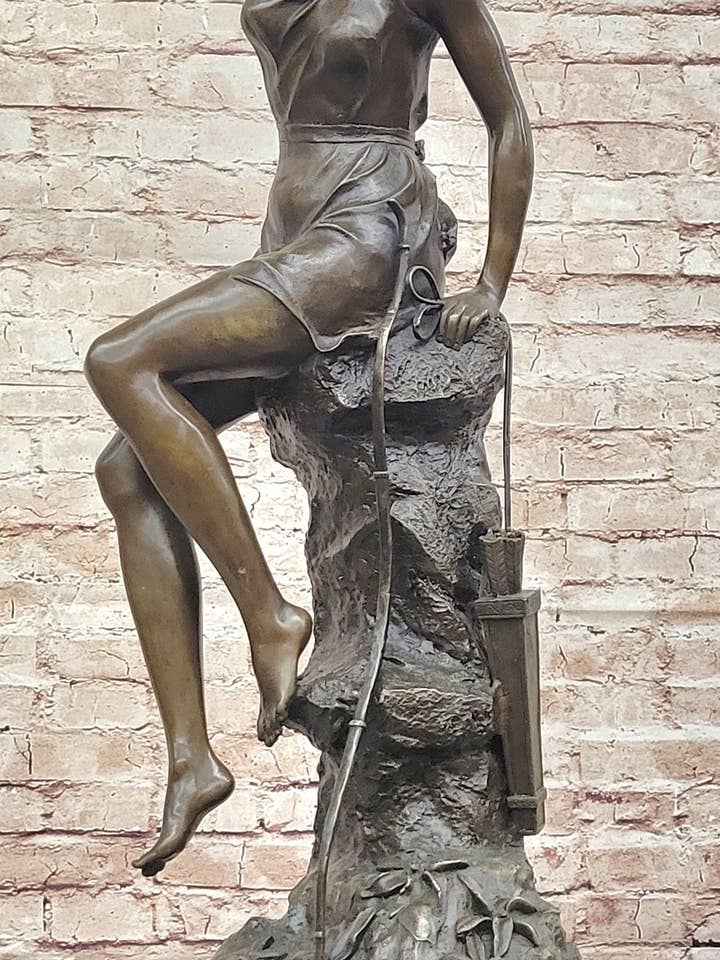 Hot Cast Bronze Figurative Sculpture of a Seated Girl Holding a Flower for wholesale by Bronzhaus