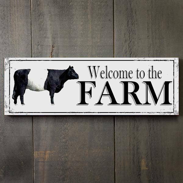 S128- Cow Sign With Black Text for wholesale by Paint The Town