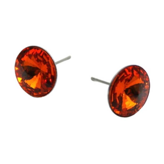 Orange Crystal Stud Earrings for wholesale by Camba Jewelry