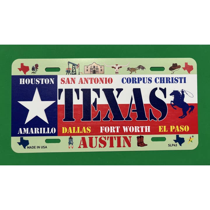 "Matrícula de Alumínio "TEXAS" 15x30 cm Feita nos EUA" por atacado de 7 Star