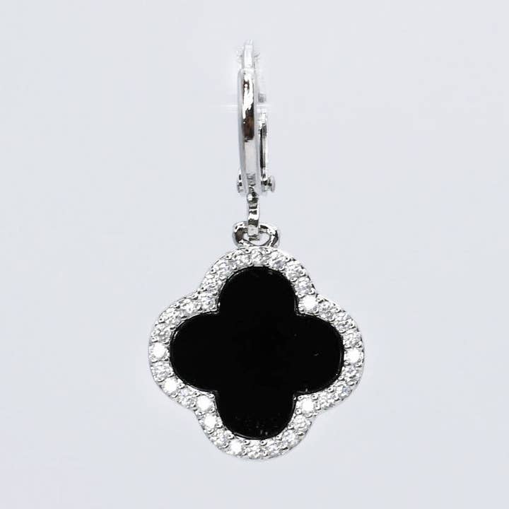Pendente Amelia Preto Prata CH-71 por atacado de Treasure Jewels Inc.