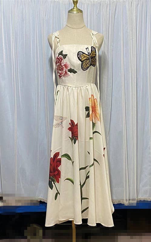 Multicolore Robe d'été à bretelles brodée 3D SY112 en vente sur Faire3