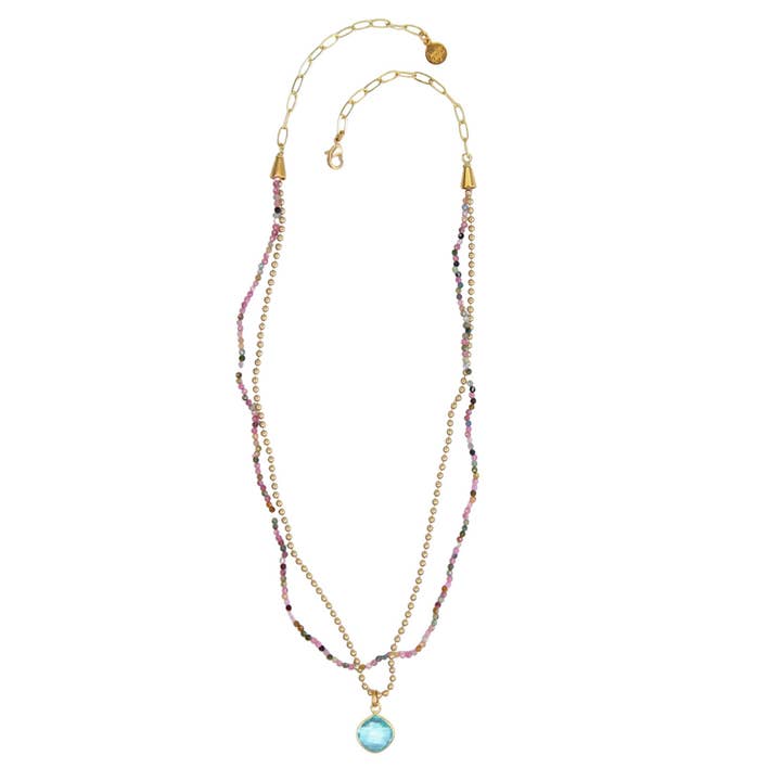 Catherine Page Jewelry - Wholesale Pendant/Charm Necklace - Avery Double Strand Necklace in Chalcedony0