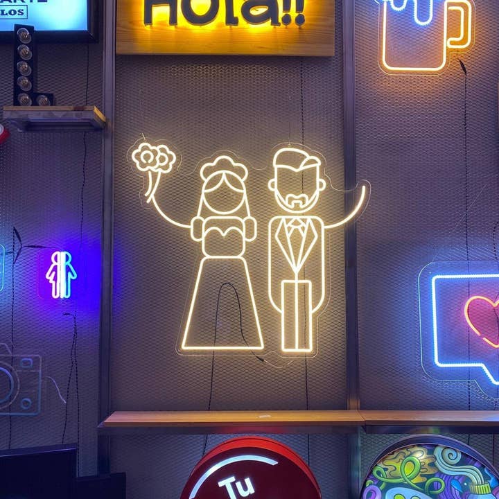 Letrero de neón para boda, Letrero de novios, Letrero de neón personalizado, fondo de boda para venta al por mayor de CityNeon