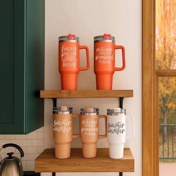 Gia Roma - Wholesale Insulated Mug/Tumbler - Fall Mug With Lid, Sweater Weather 40oz Insulated Coffee Cup93