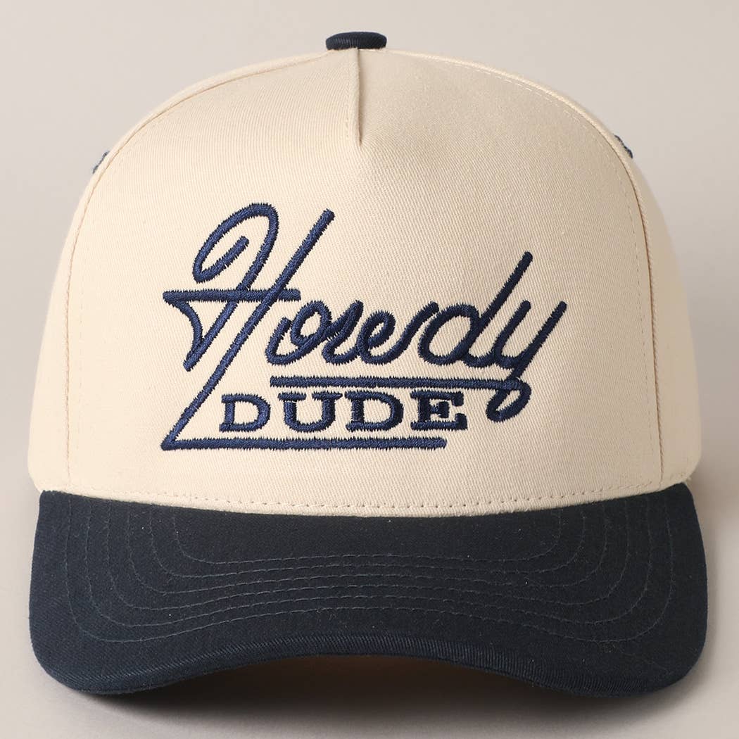 Fashion City – wholesale Baseball cap – Unisex – Howdy Dude Embroidery Two Tone Baseball Cap1