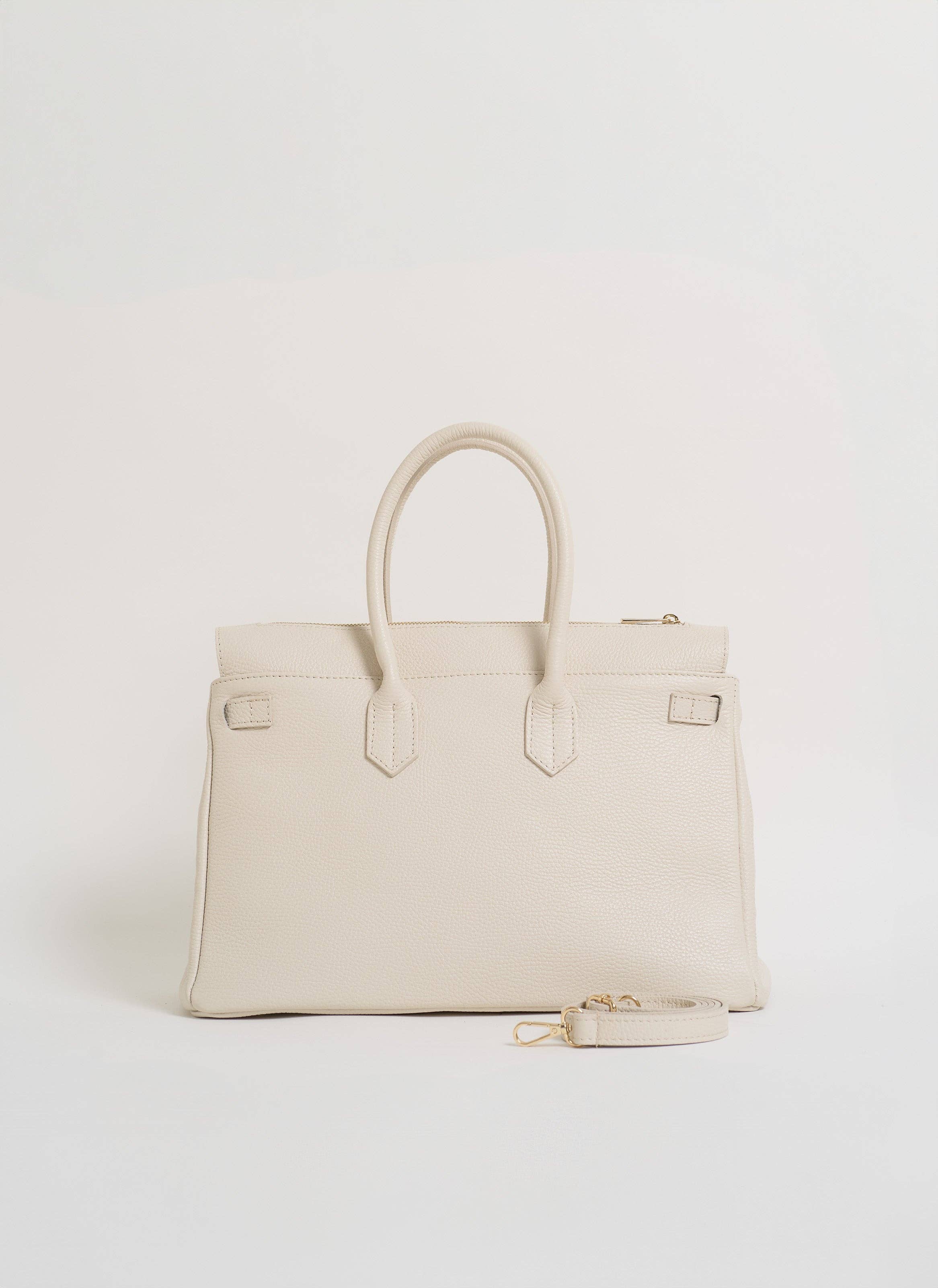 Prestige Milano - Wholesale Tote Bag - Women's - Borsa Elizabeth in Pelle Togo Crema3