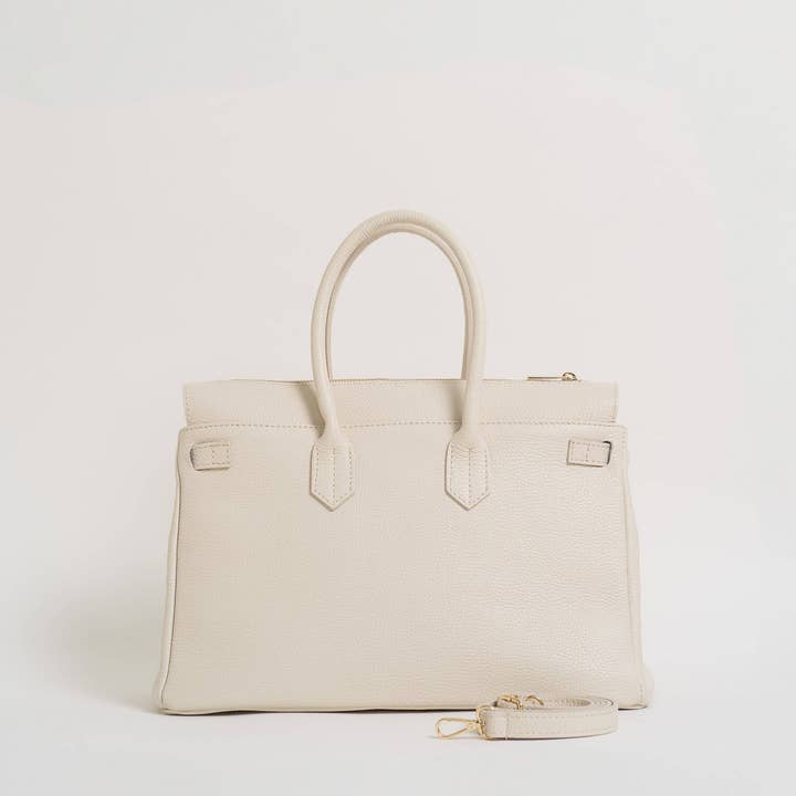 Prestige Milano - Venta al por mayor Bolsa de asa- Mujer - Bolso Elizabeth en cuero Togo crema3