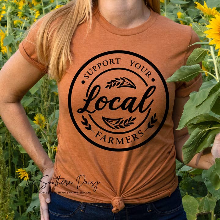 Camiseta de apoio aos agricultores locais por atacado de The Southern Daisy